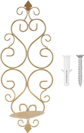 CosyHome Wandkerzenhalter aus Metall in Gold, klappbare Wandlampe zur Dekoration für Stumpenkerzen