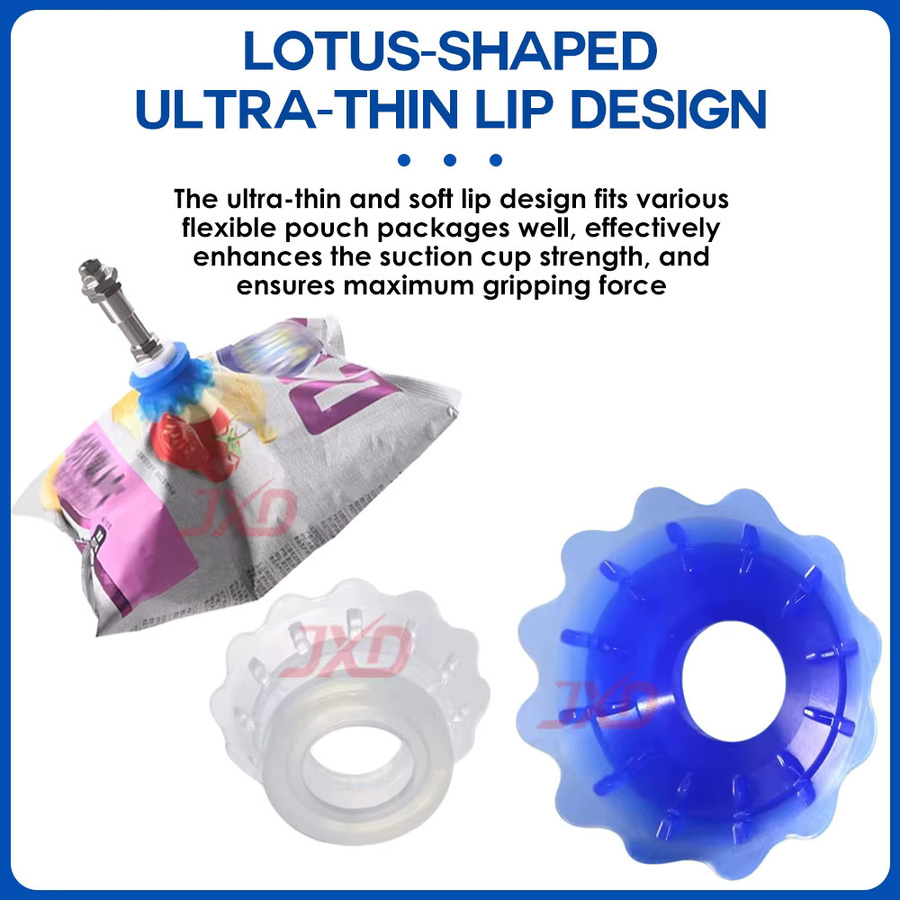JXD STP-Serie Lotus-Typ Pneumatischer Silikon-Saugnapf mit Pufferstange in Blau - Bild 3