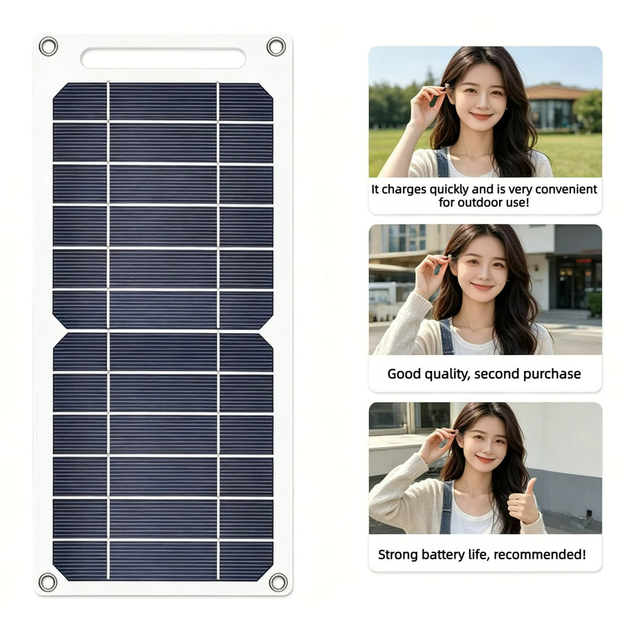 EESBAO Multifunktionales Solarpanel mit USB-A Anschluss für Mobiltelefone und Powerbanks, ideal für Outdoor, Camping und Wandern - Bild 6