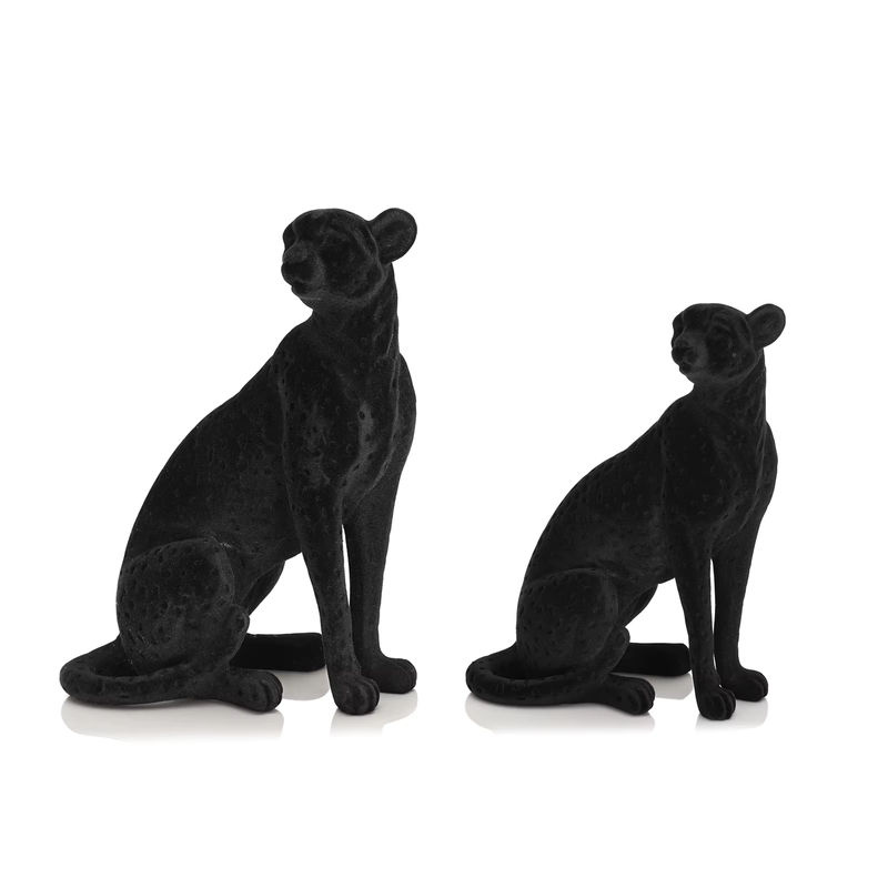 Dekorative Kunstharz-Tierfigur Panther in Schwarz mit Tierprint für deine Home Dekoration - Bild 5