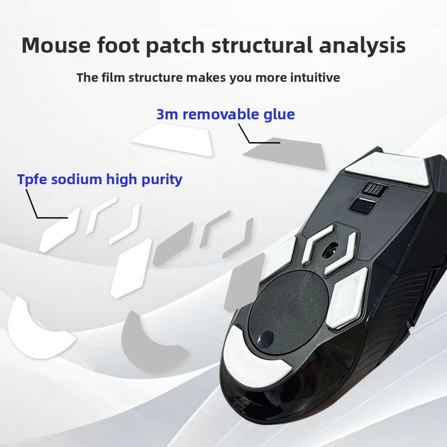 Logitech G903 PTFE-Mausschlittschuhe Ersatz-Gleitfußpolster mit geringer Reibung und hoher Kratzfestigkeit - Bild 1