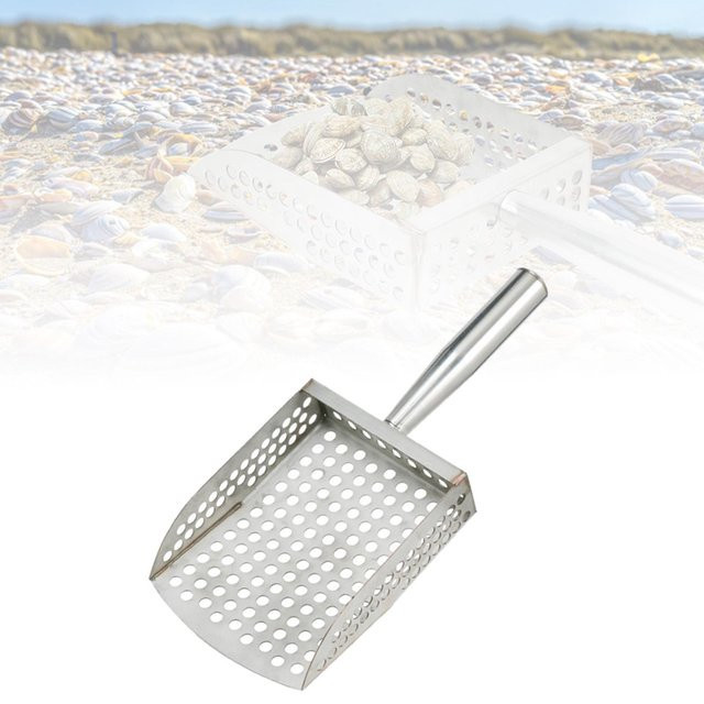 Homyl Sandschaufel mit Grabsieb und Sandsieb aus Metall in Silber, B/T/H: 30,0 x 12,0 cm - Bild 1