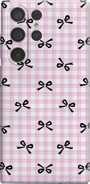 Schwarze Handyhülle mit Schleifen-Punkt-Design für Samsung Galaxy S25 Ultra, S24 und S23 Ultra Plus, stoßfeste doppellagige Rückseite - Bild 1