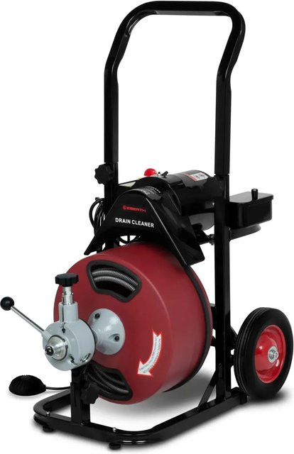 Eberth Elektrischer Rohrreiniger mit 20m Spirale, 400W Motor, 13mm Spiraldurchmesser, Rot - Bild 1