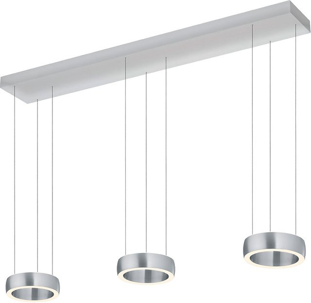 Bankamp Orbit 2365 LED-Pendelleuchte 3-flammig, Aluminium matt, Silber, dimmbar mit dim2warm (2200K - 2700K), höhenverstellbar - Bild 1