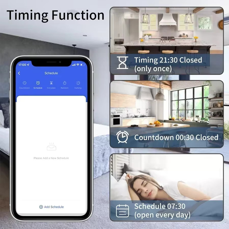 Tuya GGBEE WiFi Smart Switch 16A RF 433MHz Drahtloser Relais Empfänger Mini Runder Wandschalter in Weiß mit Sprachsteuerung für Alexa und Google Assistant - Bild 2