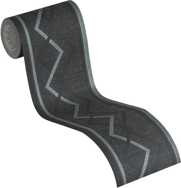 A.S. Création selbstklebende Bordüre Geometrisch in Schwarz-Silber und Grau, Breite: 13 cm, Länge: 500 cm - Bild 3