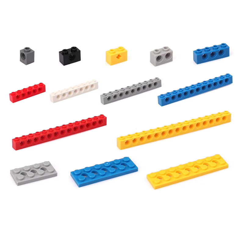 Stemedu MOC Technologische Ziegel DIY Baustein Nachfüllpack, 10 Stück Mini Bricks in Gelb und Bunt, Kunststoff Spielzeug für kreative Konstruktionen - Bild 1