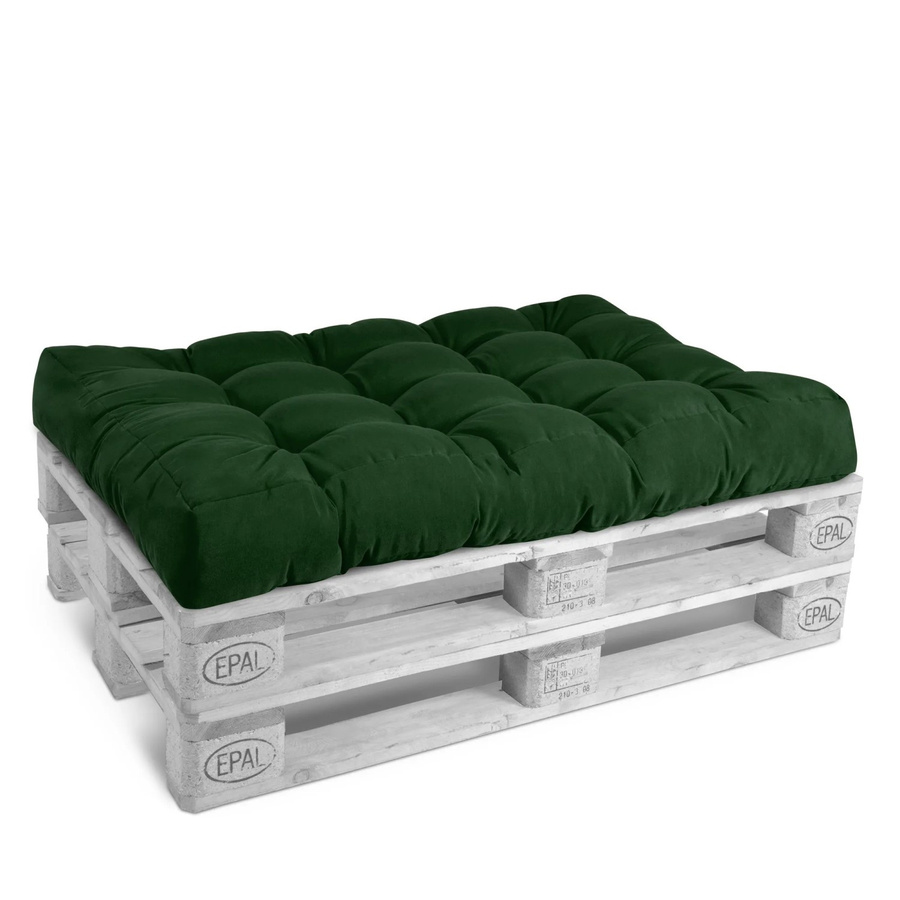Beautissu ECO Style Palettenkissen Sitz Dunkelgrün B: 120 cm, T: 80 cm, H: 15 cm - Bild 2