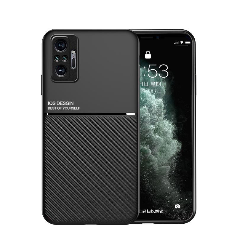 Xiaomi Redmi Note 10 10S Handyhülle aus Leder mit Magnetfunktion und Silikon-Rückseite in Schwarz - Bild 2