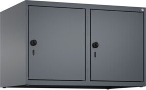 C+P Aufsatzschrank 7016/7016 aus Stahl mit Sicherheits-Drehriegel und 2 Abteilen, Farbe Anthrazit/Grau, B: 80 cm, H: 50 cm, T: 50 cm - Bild 1