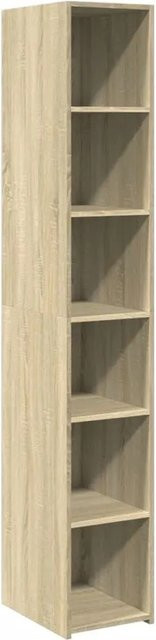 vidaXL Highboard Sonoma-Eiche in Braun und Beige aus Holzwerkstoff, B/T/H: 30 x 41 x 185 cm - Bild 1