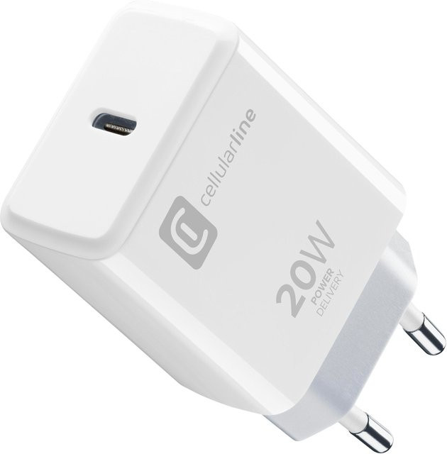 Cellularline USB-C Schnellladegerät 20W Weiß - Bild 1