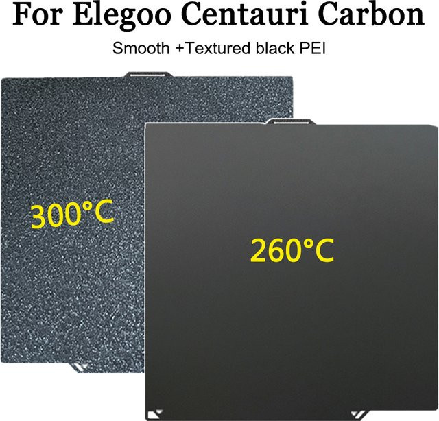 Elegoo PEI-Blatt für Centauri Carbon Bauplatte, doppelseitiges flexibles Wärmebett mit PEO PET PEY Beschichtung, B/T: 260 x 271 mm - Bild 1