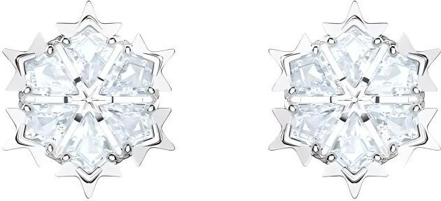 Swarovski Ohrringe Schneeflocken, Edelstahl, Weiß, Kristall, Damen - Bild 1
