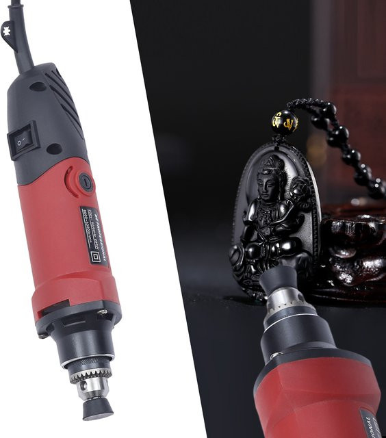 Elektrischer Jade-Schleifer mit 280W Kupferkernmotor in Rot, 8000-33000 U/min, 6-Stufen-Einstellung und 1,5-6mm Spannbereich - Bild 1