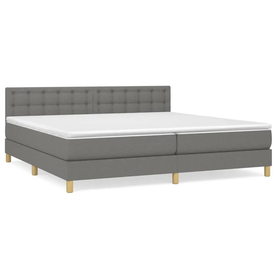 vidaXL Boxspringbett mit Matratze Hybrid-Design in Dunkelgrau, B/T: 200 x 200 cm - Bild 2