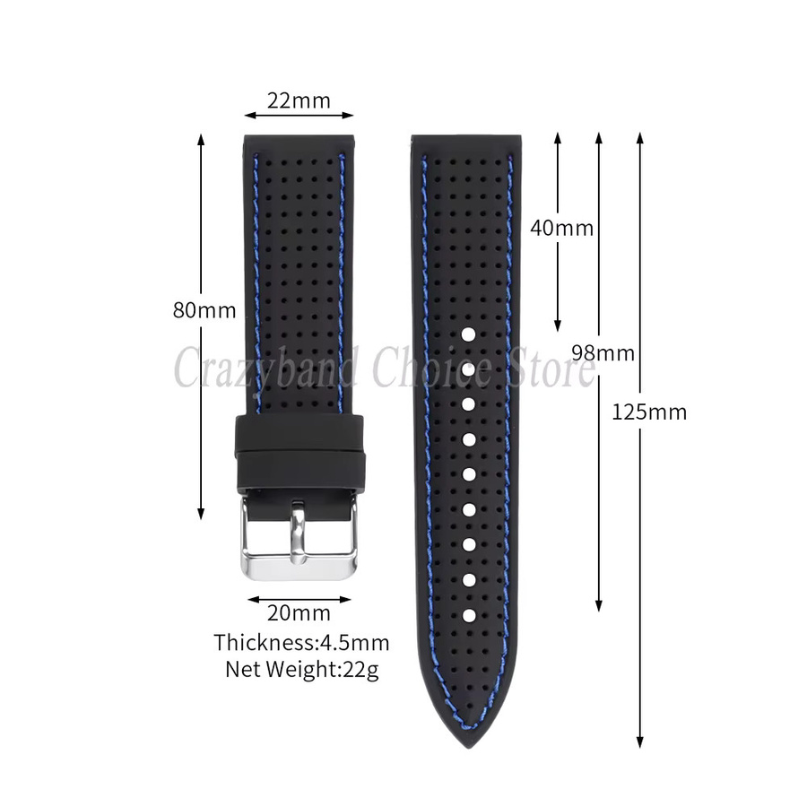 crazyband Uhrenarmband Silikon, Schwarz, Herren - Bild 5