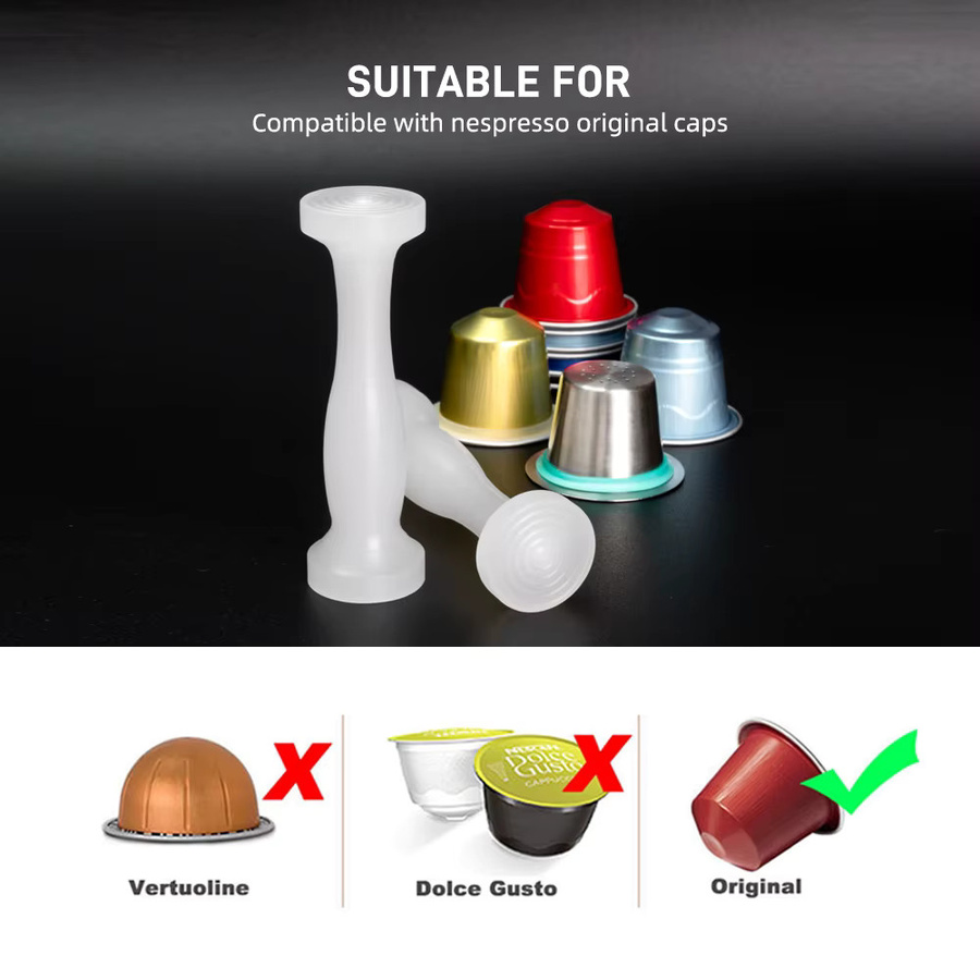 Kaffee Tamper aus Kunststoff für Nespresso Kapseln in Weiß - Bild 2