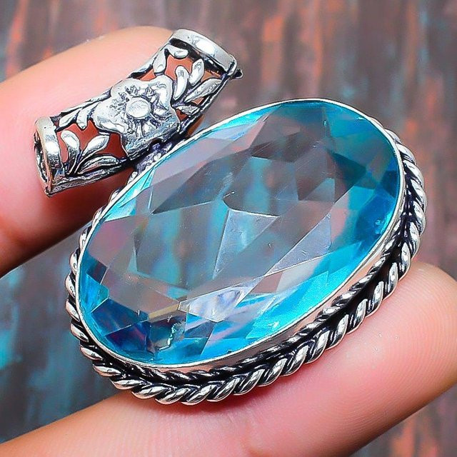 Copperie Schmuckanhänger Blautopas, 925 Silber, Blau, Damen - Bild 1
