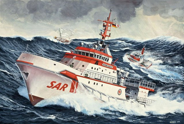 Revell Seenotkreuzer Hermann Marwede, Schiffsmodell Bausatz, 1:200, ab 10 Jahren - Bild 5
