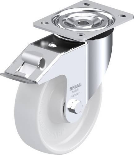 Blickle Lenkrolle L-PO 175K-FI mit Feststeller, Rad-Durchmesser: 175 mm, Tragfähigkeit: 400 kg, Farbe: Weiß - Bild 1