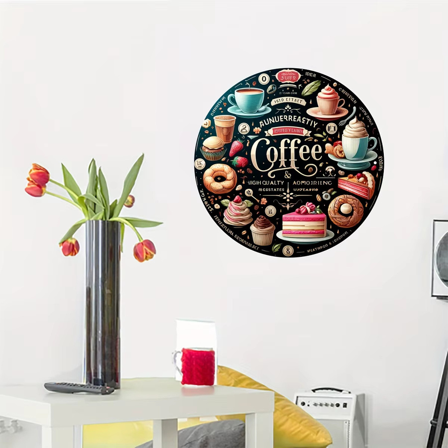 Potdemiel Metallschild Kaffee und Dessert Retro Wandkunst, B/H: 20,3 x 20,3 cm, Mehrfarbig - Bild 4