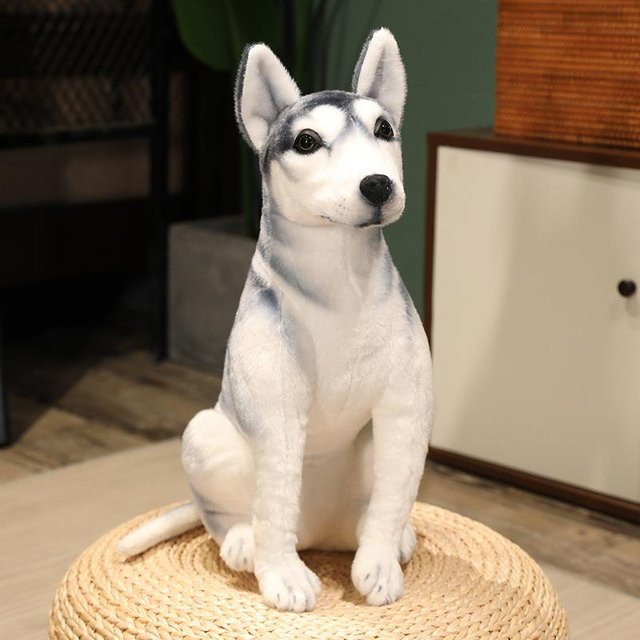 Yiran Health & Beauty Husky Hund Plüschtier, Grau, 30cm - Bild 1