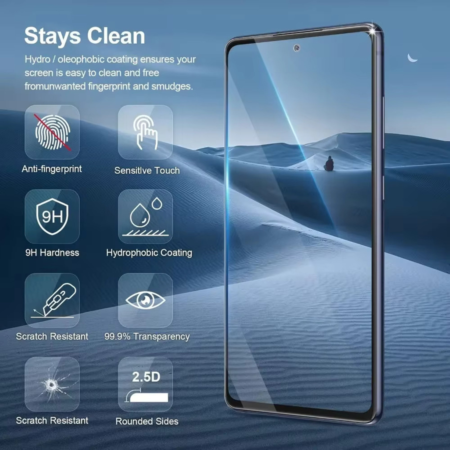 4er-Pack Ultraklare Displayschutzfolie aus gehärtetem Glas für Samsung Galaxy A07 A15 A25 A36 A55 A56 A16 A26 A35 A41 A53 A73 in Transparent - Bild 4