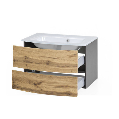HELD MÖBEL Waschtisch Kopenhagen modern in Anthrazit, Bunt und Braun, B/H/T: 80 x 53 x 49 cm - Bild 3