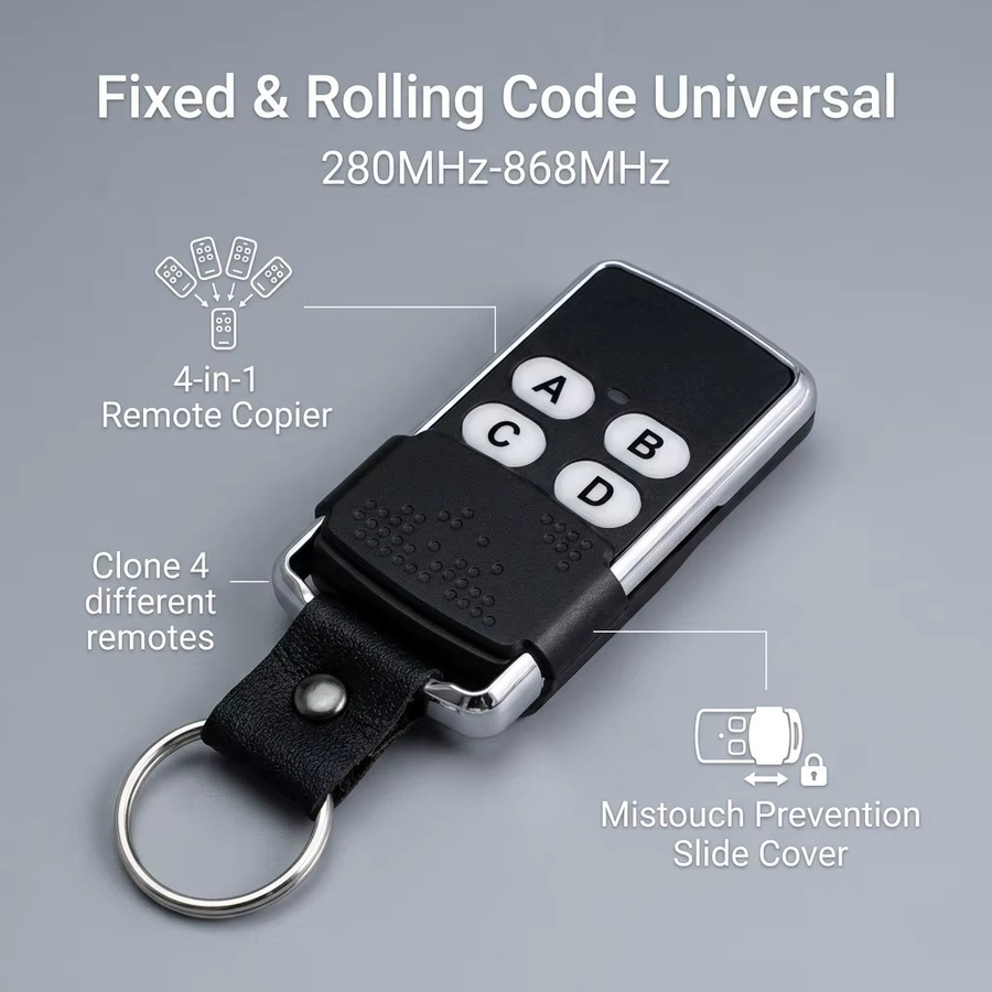 Scimagic-RC Universal-Duplikator RF-Klon-Fernbedienung für Fest- und Rollcode-Garagentoröffner in Schwarz 280-868MHz - Bild 2