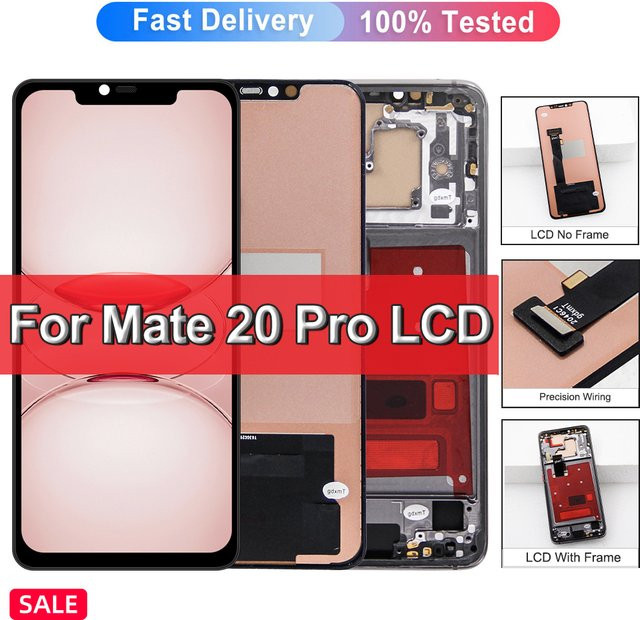 TFT Mate 20 Pro LCD Display mit Rahmen und Touchscreen Digitizer für Huawei Mate 20 Pro in Schwarz - Bild 1