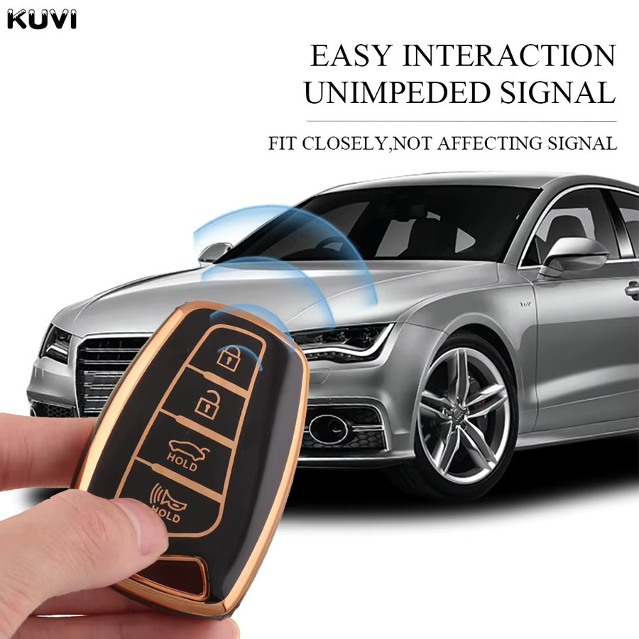 Kuvi TPU Auto Remote Key Case Cover Shell für Hyundai Grande Turismo, Hg Limousine, Genesis G80, Santa Fe 3dm, Grand Santa Fe 2018, ix45 und Equus Azera - Bild 4