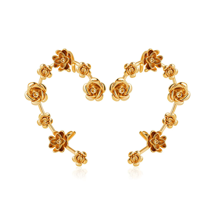 Ohrclip-Ohrringe amofa, Blumen, Gold, Damen - Bild 4