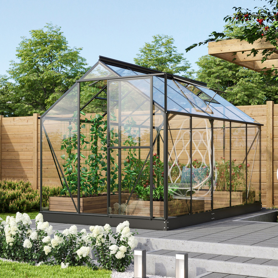 Vitavia Gewächshaus Triton 6200 Schwarz 6,2 m² inklusive Stahlfundament und 3 mm ESG-Glas - Bild 2