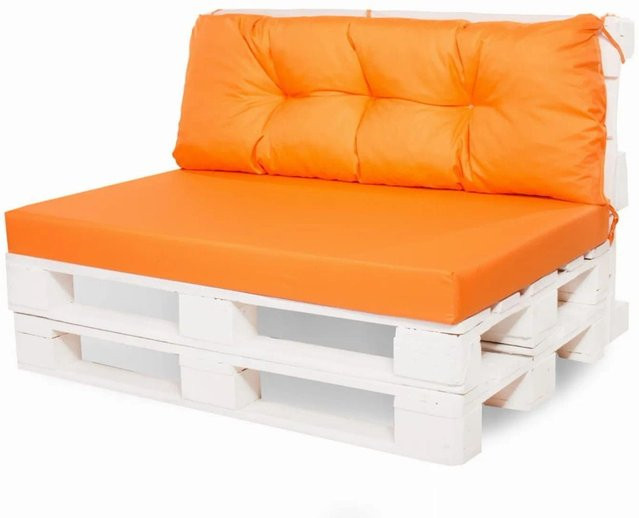 Setgarden Mix Palettenkissen Set in Orange mit Sitzkissen und Rückenkissen, 1-teilig, B/T/H: 120 x 80 x 10 cm und 120 x 40 cm - Bild 1