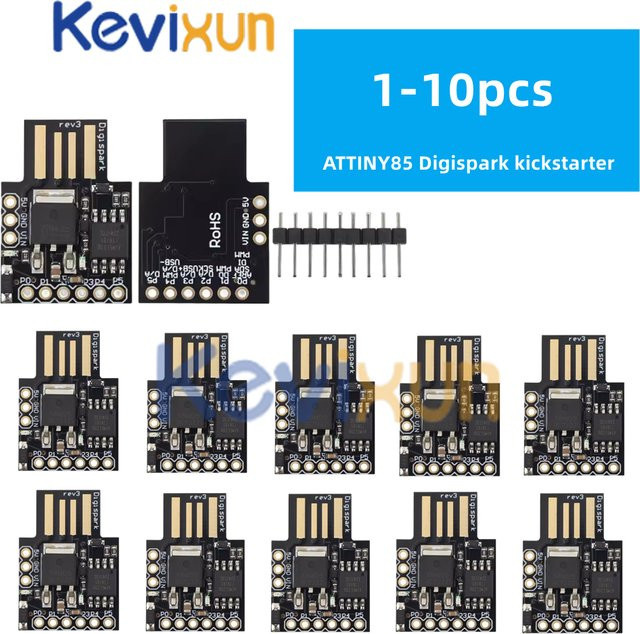 Digispark Tiny85 ATTINY85 Micro Development Board Kickstarter Modul für Arduino mit USB-C Anschluss in Schwarz - Bild 1