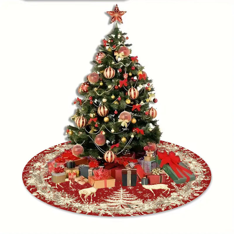 VIKAMA Weihnachtsbaum Rock mit Elch und Schneeflocken für deine Winter- und Weihnachtsdekoration - Bild 5