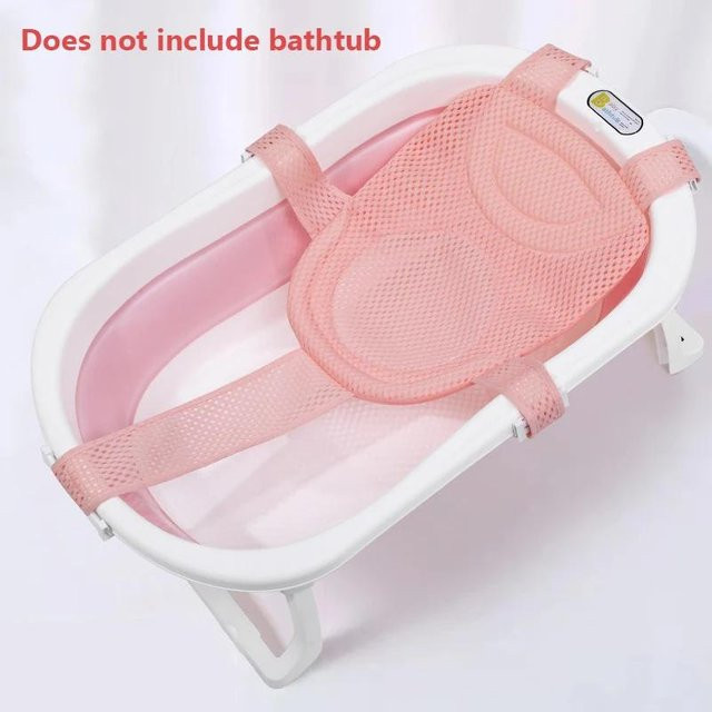 Binchi Outdoor Equipment Verstellbares Badewannenkissen für Neugeborene, rutschfestes Babybadenetz und Duschwiege in Rosa - Bild 1