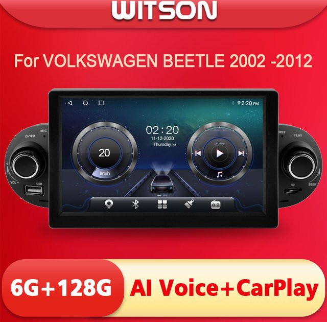 WITSON Android 15 Autoradio für VOLKSWAGEN BEETLE 2002 bis 2012 mit Carplay, GPS und IPS Stereo Head Unit in Schwarz - Bild 1