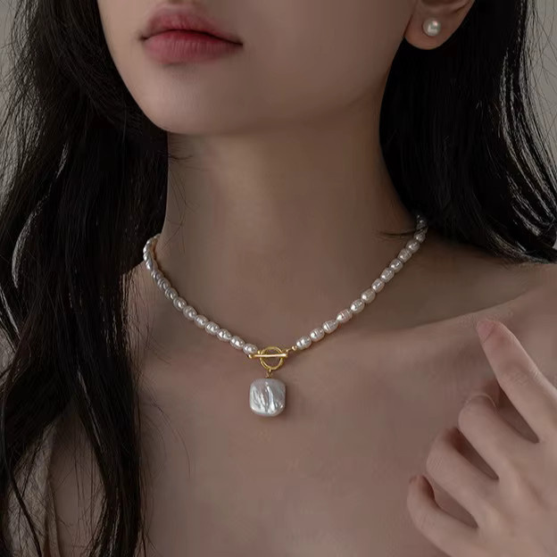 V-best Anhänger Halskette, 14K Gold gefüllt, Perle, Damen - Bild 2