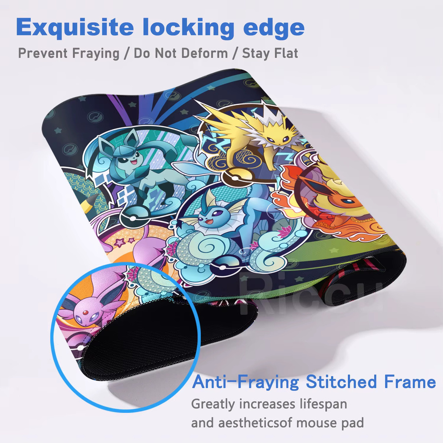 Potdemiel Kawaii Mauspad Eevee Motiv Multicolour Computermatte für E-Sport und Büro - Bild 2
