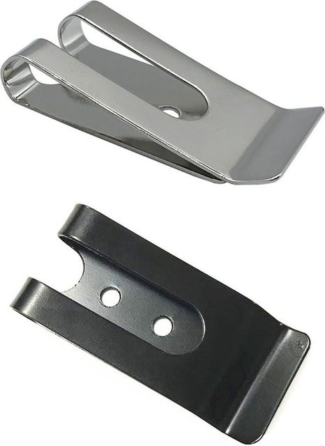 APWIKOGER Metall Gürtelclip Verschluss aus Edelstahl in Silber, Federverschluss-Haken für Leder-DIY-Projekte, B/H: 54 x 25 mm - Bild 1