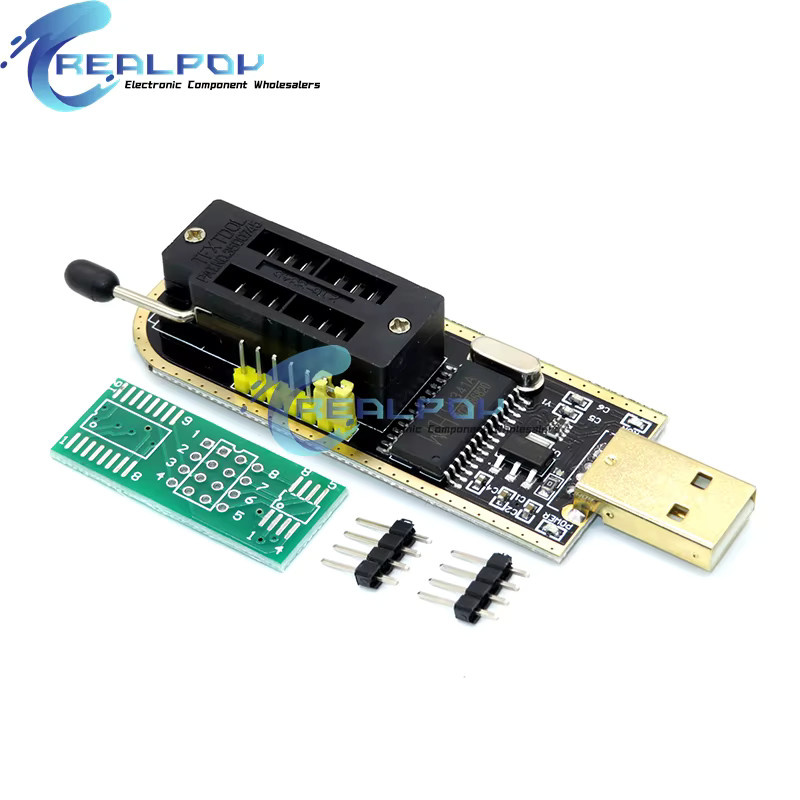 REALPOY CH341A CH341B USB-Programmiermodul für EEPROM Flash BIOS mit Testclip für SOP8 SOP16 SOIC8 SOIC16 - Bild 4