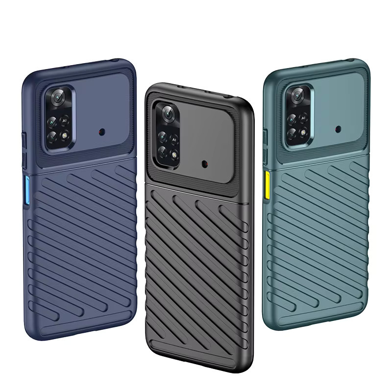 Stoßfeste Silikon-Handyhülle in Blau für Poco X4 Pro 5G und Poco M4 Pro - Bild 2