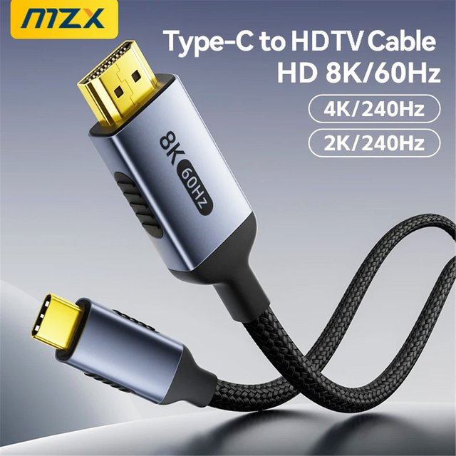 MZX USB Typ-C auf HDMI Kabel Konverter für 8K und 4K 60Hz 120Hz HDTV-Adapter für Laptop und TV - Bild 1
