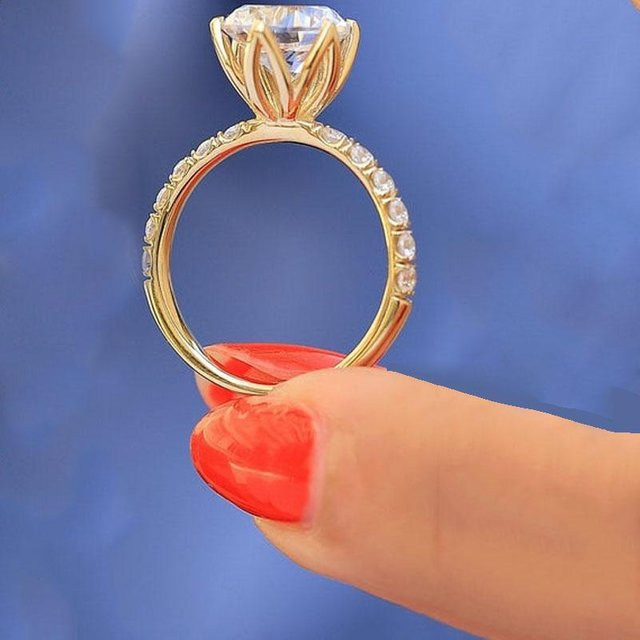 YIRAN Jewelry Verlobungsring, Messing, Gold, Kristall, Zirkonia, Damen - Bild 1