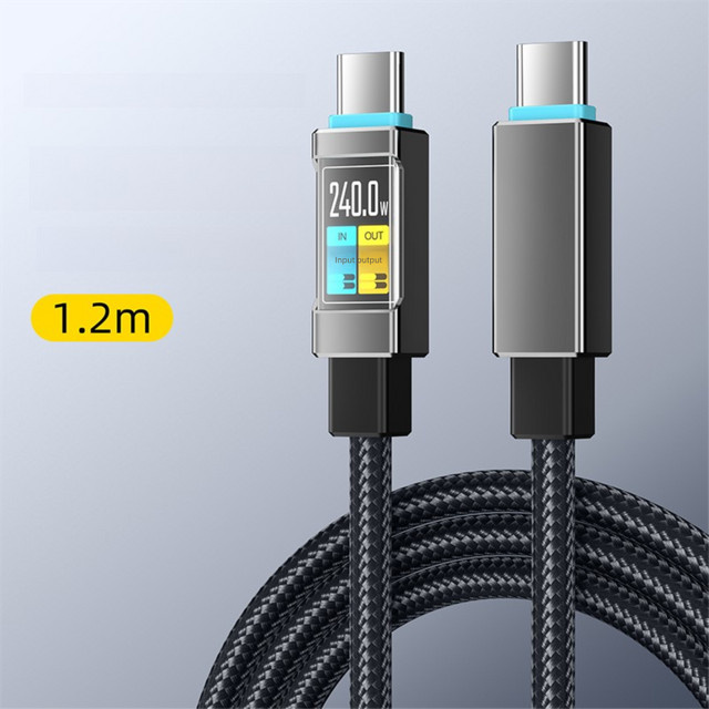 100 W Typ-C auf Typ-C mobiles Schnelllade-Datenkabel in Schwarz für iPhone 15/16, Samsung, Huawei, Xiaomi und OPPO - Bild 1