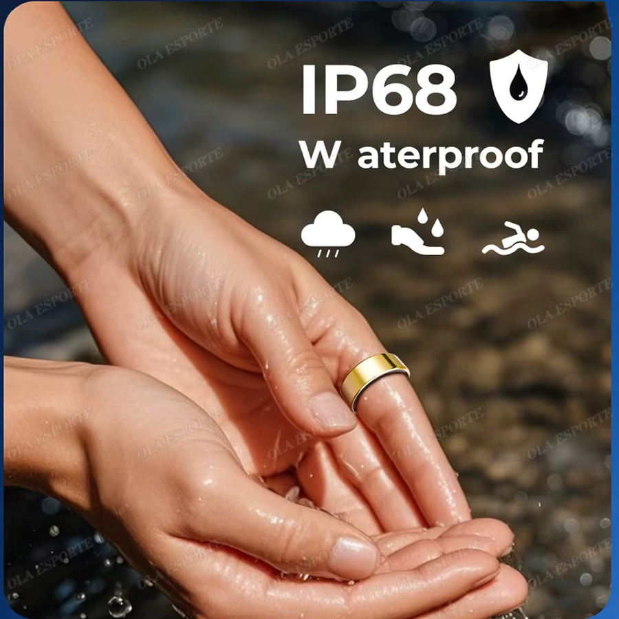 Ola Esporte Smart Ring HT30 mit Blutdruckmessung, Herzfrequenz und Schlafüberwachung, 5ATM Wasserdicht, Unisex, in Silber oder Gold - Bild 3