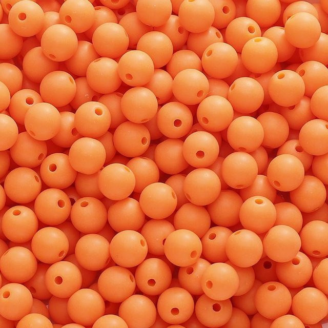 Beadia Accessories Acrylperlen, mattiert, rund, 8 mm, orangerot - Bild 1